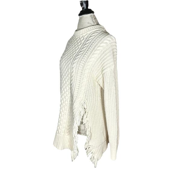 J. Crew | Women | Cream Cable Knit Merino Wool Blend Crew Neck Sweater | Medium - Picture 4 of 12